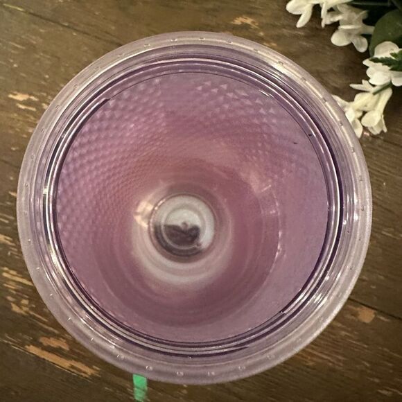 Starbucks Tumbler Venti 24 Oz. Cold Beverage Cup w/ Straw Bling Crystal Lavender - Picture 6 of 9